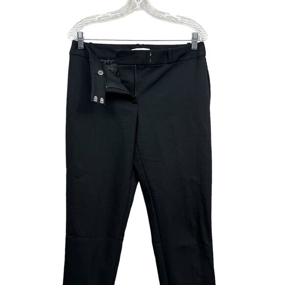 Liz Claiborne Chino Pants Stretch Tapered Pockets Flat Front Black Women Size 6 - Picture 3 of 6